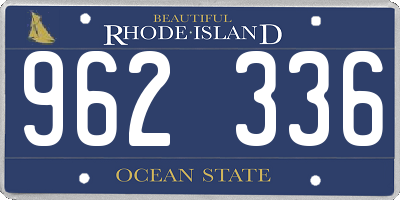 RI license plate 962336
