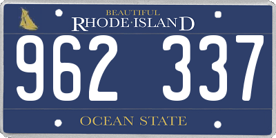 RI license plate 962337