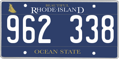 RI license plate 962338