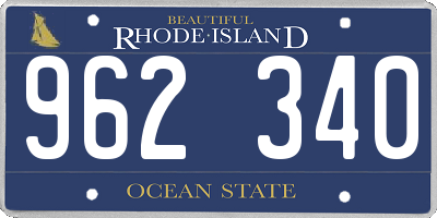RI license plate 962340