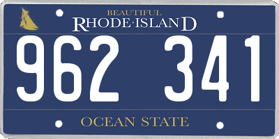 RI license plate 962341