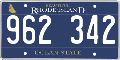 RI license plate 962342