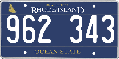 RI license plate 962343