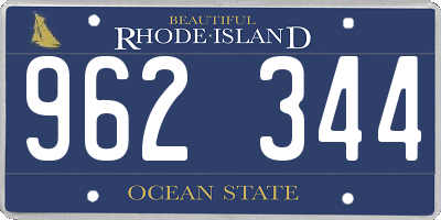 RI license plate 962344