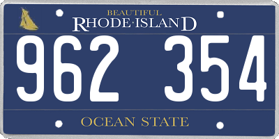 RI license plate 962354