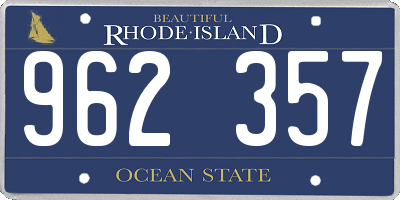 RI license plate 962357