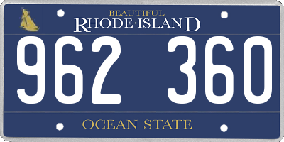 RI license plate 962360