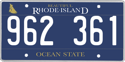 RI license plate 962361