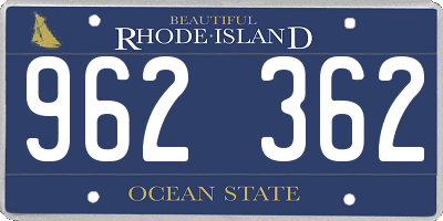 RI license plate 962362