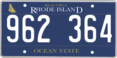 RI license plate 962364
