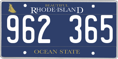 RI license plate 962365