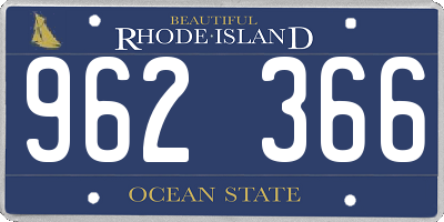 RI license plate 962366