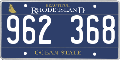 RI license plate 962368
