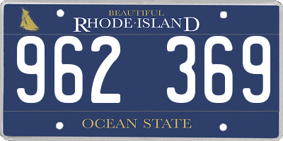 RI license plate 962369