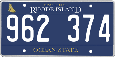 RI license plate 962374