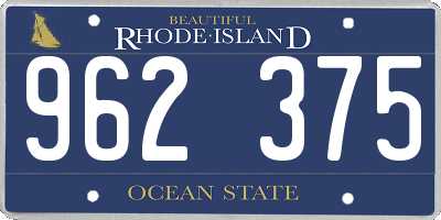 RI license plate 962375
