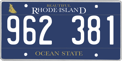 RI license plate 962381