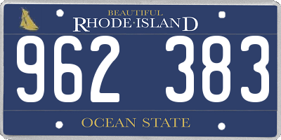 RI license plate 962383
