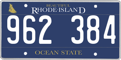 RI license plate 962384