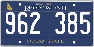 RI license plate 962385