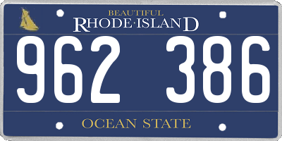 RI license plate 962386