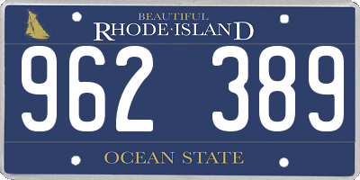 RI license plate 962389