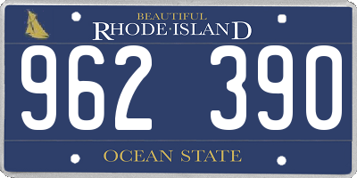RI license plate 962390