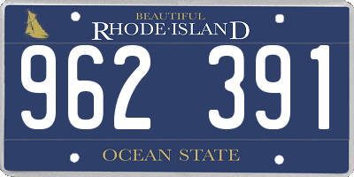 RI license plate 962391