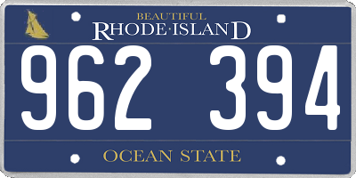 RI license plate 962394
