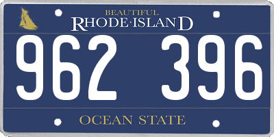 RI license plate 962396