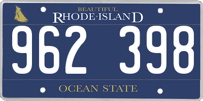 RI license plate 962398
