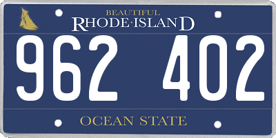RI license plate 962402