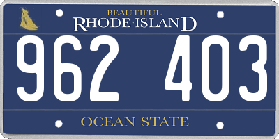 RI license plate 962403