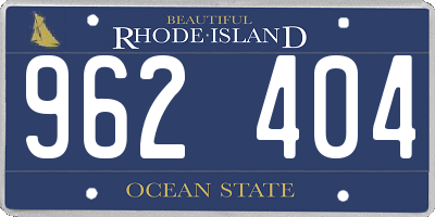 RI license plate 962404