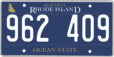 RI license plate 962409