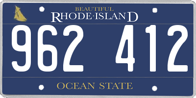 RI license plate 962412