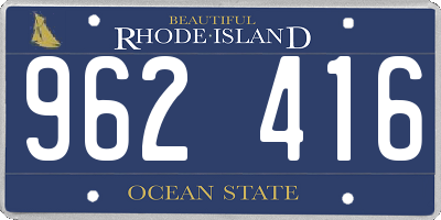 RI license plate 962416