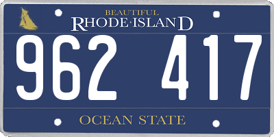 RI license plate 962417