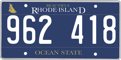 RI license plate 962418