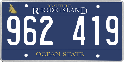 RI license plate 962419