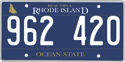 RI license plate 962420