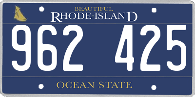 RI license plate 962425