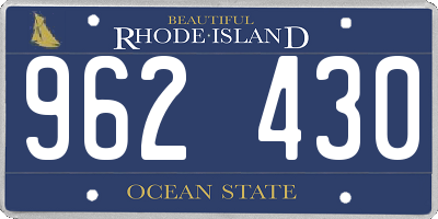 RI license plate 962430