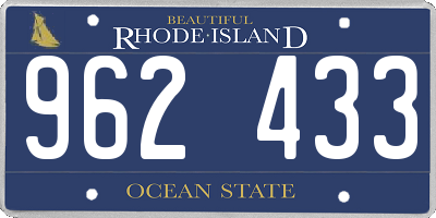 RI license plate 962433