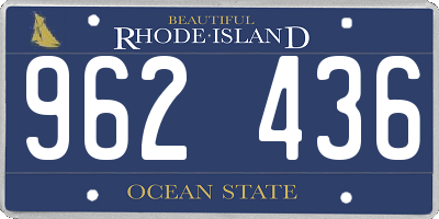 RI license plate 962436