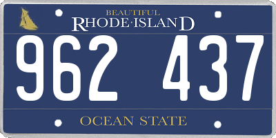 RI license plate 962437