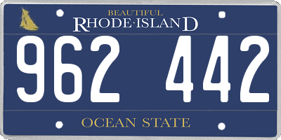 RI license plate 962442
