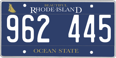 RI license plate 962445