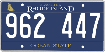 RI license plate 962447