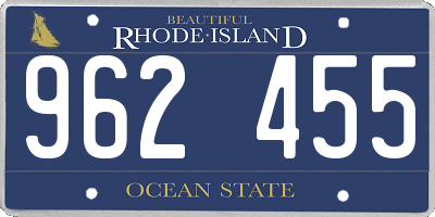 RI license plate 962455